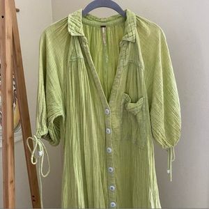 Free People Maya Midi Shirt Dress